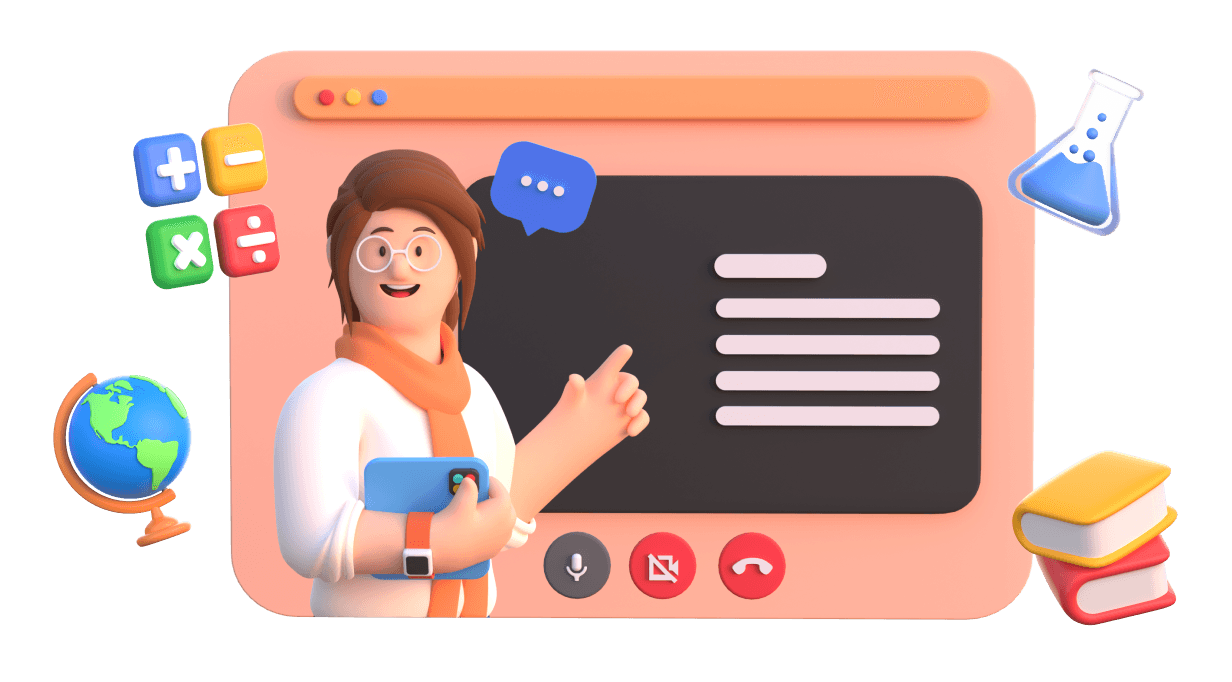 3D Learning Platform Illustration